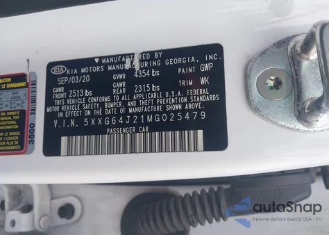 2021 Kia K5 Gt-Line from USA, damaged, VIN 5XXG64J21MG025479